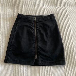 Free People Denim Zip Up Skirt